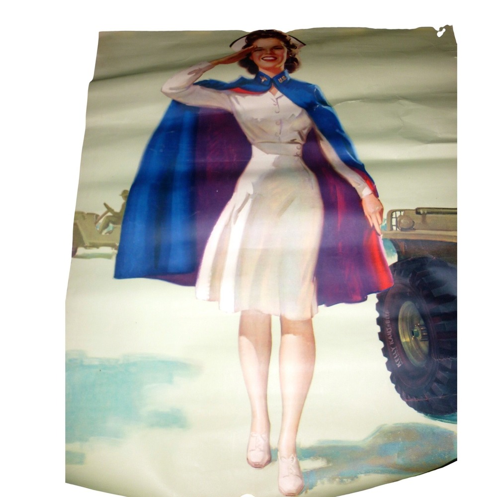 Vintage WWII US Army Nurse Corps Recruitment Poster Print - 16x20 Decor Art